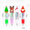 20 Pz / lotto Penna a sfera in silicone natalizia 4 colori Materiale scolastico Penne Kawaii Articoli per scrittura stazionari carini Set 240124