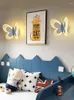 Wall Lamp Children's Room Bedside Simple Modern Cartoon Fun Cute Butterfly Background D