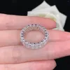 Klusterringar 0,5CT Varje enskild sten smaragdskuren diamantförlovningsring för kvinnor Bröllopsmycken Solid Platinum 950 R156