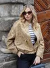 HH Traf Autumn Sequins for Women for Sparkle Long Legseve Casual Bomber Jacket with Pockets女性ファッションコート240125