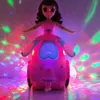 Princess Musical Dancing Angel Doll med 3D LED -lampor Musik och 360 ° Spinningelektrisk Fairy Girl Toy for Kids 240131