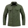 Green Black Cargo Long Sleeves Shirts For Mens Spring Autumn Design Brand Oversize 4XL 5XL Military Clothes Casual Blouse 240202