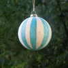 Party Decoration 8pcs/pack Diameter 8cm Glass Ball Christmas Hanger Silver Blue Powder Painting Globe Hanging Pendant