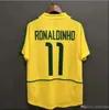 Brasil Vintage Jersey Romario Rovaldo Brazils Carlos Ronaldinho Camisa de Futebol 1998 2002 Ronaldo Kaka 2006 2000 1994 1970 1957 1950 Pele Retro Soccer Jerseys