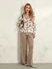 Vêtements de nuit pour femmes Survêtements pour femmes 2 pièces Ensembles de salon assortis Tenues décontractées Col en V Boutonné Cardigan Pull et pantalon large