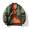 Mäns jackor Mens Pilot Jacket Taktisk militär orange foder Bomber Spring Autumn Fashion Baseball Coats