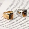 Tiger Eyes Stone Ring for Men Silver Color Natural GemStone Vintage Simple Men's Ring Turkey Jewelry For Male Women 240122