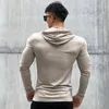 Vår- och höststil Fitness Sportkläder Mens Outdoors Training Sticked Long Sleeve Hoodie Hooded Pullover M3 XL 240202