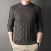 Men's Sweaters Autumn Winter Sweater Square Checkerboard Jacquard Bottom Shirt Male Simple Fashion Casual Pullover Top Clothes