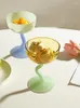 Wine Glasses Creative Multicolored Goblets Ice Cream Dessert Cups Pudding Bowls Household Milk Juice Drinking Breakfast Dinner