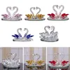 Crystal Swans prydnadsglasfigurer Pappersvikt Hantverk Creative Swan Crystal Glass Figurer vardagsrum Desktopdekorationer 240125