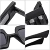 Sunglasses SO&EI Fashion Unique Double Color Square Women Shades UV400 Retro Trending Gradient Men Champagne Sun Glasses