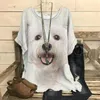 Dames T-shirts Lente en zomer Casual shirt 3D Leuke hond Print Losse korte mouw O-hals Mode Kleine frisse Harajuku Dames T-shirts