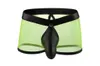 Underpants 2024 Men Mesh Boxers Ultra-Thin Hollow Out Transparent Open Crotch Gay Underwear U Convex Penis Bag Jockstrap