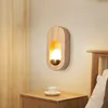 Lâmpada de parede moderna LED madeira maciça acrílica para corredor quarto applique murale sconce wandleuchte cabeceira