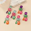 Dangle Earrings INS Bohemia Multi-layer Geometric Colorful Resin Women's Crystal Statement Jewelrys