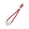 Braccialetti con ciondoli Zirconia cubica Bracciale a farfalla colorato placcato in oro Serie di insetti Cordoncino rosso intrecciato rotondo Regalo per ragazza regolabile Squisito