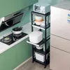 Küchenaufbewahrung Aoliviya Offizielle Lieferungen Mikrowellenherd-Regal Ausziehbarer Schlitzrahmenboden Mehrschichtiger Haushalt Komplette Sammlung