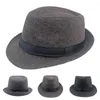 Bérets hommes hiver épais chaud feutre Fedora chapeaux automne classique papa Jazz Style britannique Gentleman casquette plat haut Panama chapeau