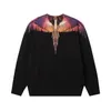 MB Men's Hoodies 2024 مصممة للسيدات وبلوزات Sweatshirts Marcelo أزياء العلامة التجارية MB Wings Purple Orange Feather Round Dound Dertshirt الخريف/الشتاء طويل