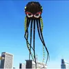 3D 8Meter Fourcolor Octopus Kite كبير حيوان ناعم في الهواء الطلق البالغين من السهل الطيران نايلون لمقاومة المسيل للدموع 240127