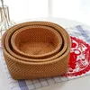 Plates Handwoven Rattan Storage Tray Set Round Wicker Basket Bread Plate Fruit Cake Platter Dinner Serving CNIM