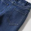 Byxor barn byxor denim fleece sammet fodrad jeans vinter höst barn varmt barn baby pojke flickor jean elastisk midja