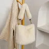 Evening Bags 2024 Autumn/winter Women's Plush Handbag Lady Korean Cute Fur Shoulder Bag