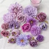 Fleurs décoratives en vrac tête artificielle pour mariage décor à la maison bricolage violet décoration fête d'anniversaire noël automne