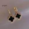 Boucles d'oreilles de créateur Van Clover Boucle d'oreille Cleef Boucles d'oreilles de trèfle à quatre feuilles Bijoux de fleurs Boucles d'oreilles de trèfle de créateur Goujons Bijoux de luxe Boucles d'oreilles Mode Femme