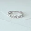 Rings Rings Boako S925 Sterling Silver Simple Simple 8-Charcter Enternal Consigning for Women Color Ring Bijoux Femme