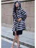 Manteau à capuche en fourrure pour femme, Parka épaisse et chaude, pardessus en Faux vison, mi-long, Cardigan de luxe, vêtements d'extérieur, hiver