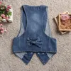 Kvinnors västar koreanska denim väst 2024 Summer Sequin Splicing ärmlös kort kvinnlig ytterkläder Cardigan Jacka Waistcoat