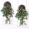 Dekorativa blommor Artificial Flower Rose Vine Fake Rattan Wall Hang Decor 80cm Silk Wedding Luxury Floral Arch Potted Plant Ornaments