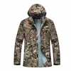 Pêche imperméable à l'eau coquille dure militaire veste tactique hommes Camouflage à capuche Hardshell mince pression colle coupe-vent manteau 240122