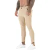 Herrbyxor gingtto mens chino byxor mager fashion fotled längd casual sommarstil manlig kläder stretchigt mjukt tyg 3146