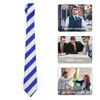 Bow Ties diagonal randig slips blå och vita ränder design hals cool mode krage för män bröllopsfest slips tillbehör