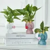 かわいい女の子バブルガマワーポット人工植物ホームオーナメント装飾置物装飾装飾樹脂花花瓶装飾ジューシーなフル240131