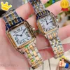 새로운 클래식 2023 우아한 디자이너 시계 여성 남성 Mens Panthere Fashion Quartz Movement Square Tank Women Gold Sier Watches Montre de Luxe Business C318 ES