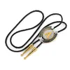 Gold Letter ABCDEFG-Z U shape bolo tie for man Indian cowboy western cowgirl leather rope zinc alloy necktie 240202