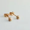 Stud Earrings Minimalist Rose Gold Color Stainless Steel Matte Ball Earings Fashion Jewelry Cute Woman's Ear Accessories