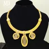 Necklace Earrings Set Dubai Gold Plated Jewelry For Ladies Lovely Bow Tie Design Pendant And Lover Gifts African