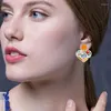 Dingle örhängen 2024 Epoxy simulering oregelbundenhet glans rygg blad dropp akryl örhänge party kvinnliga smycken gåvor grossist