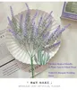 Flores decorativas florais reunindo simulação lavanda interior e exterior planta verde vaso de plástico falso pacote de flores