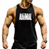 Мужская хлопковая рубашка без рукавов с животными, бодибилдингом, майками, рубашками для фитнеса, мужским жилетом-стрингером с черепом для спортзала, 240119