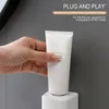 Badtillbehör Set badrum tandborste rullande montering stativ tandkräm automatisk 1 st vägg squeezer dispenser hållare tillbehör