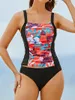 Kvinnors badkläder Print Tankini Set Slim Two Pieces Swimsuit Women 2024 Female Bathers Bathing Swim Swim Suit Beachwear