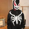 Y2K Zipper Sweat à capuche Streetwear Hip Hop Spider Broidered Surdimension Sweatshirt Harajuku Gothic Veste 240123