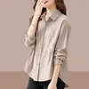 Bluzki damskie koszule 2024 Wiosenna jesień mody kpop kpop stary styl pieniędzy elegancka bluzka bluzka