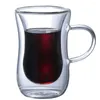 Verres à vin 80ml, tasse en verre Transparent avec poignée, Double paroi, lait, thé, jus, café, tasses résistantes à la chaleur, verres à boissons, 1 pièce